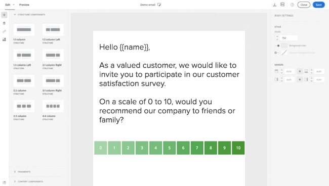 email-invitation-survey-adobe-campaign-nps-integrated