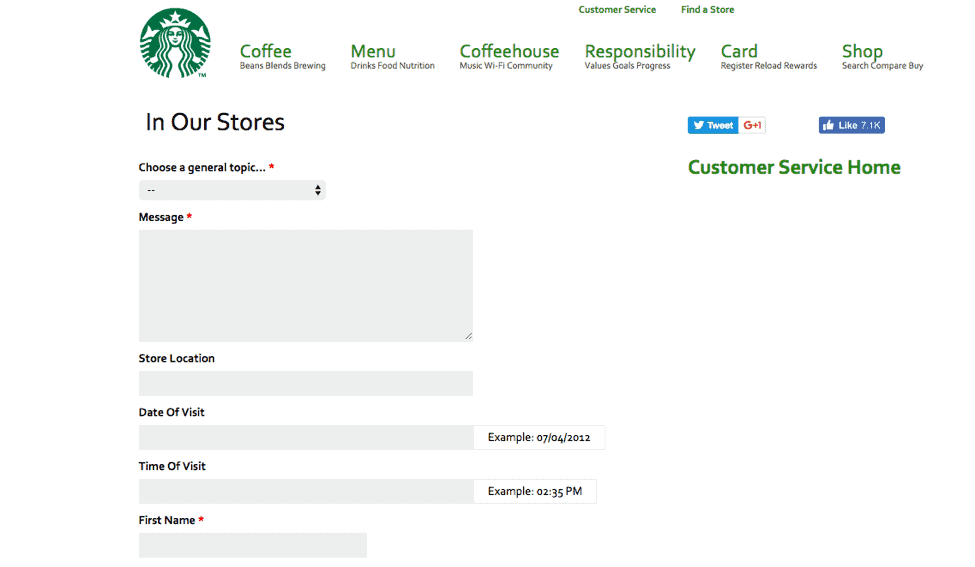 starbucks customer feedback management